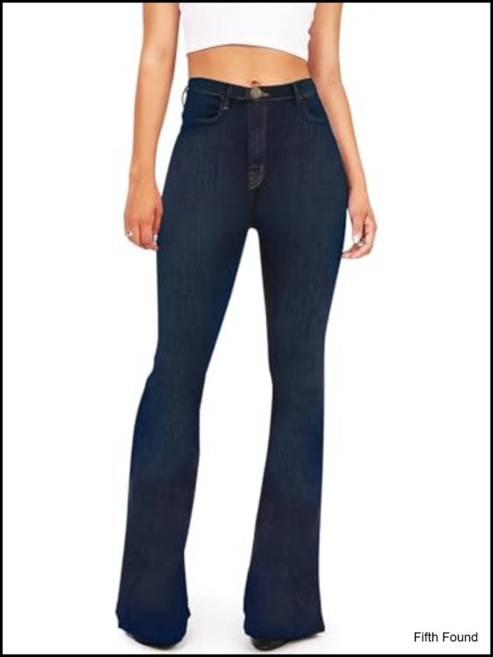 Women's High Waist Flare Bell Bottom Jeans Stretch Bootcut Denim Pants